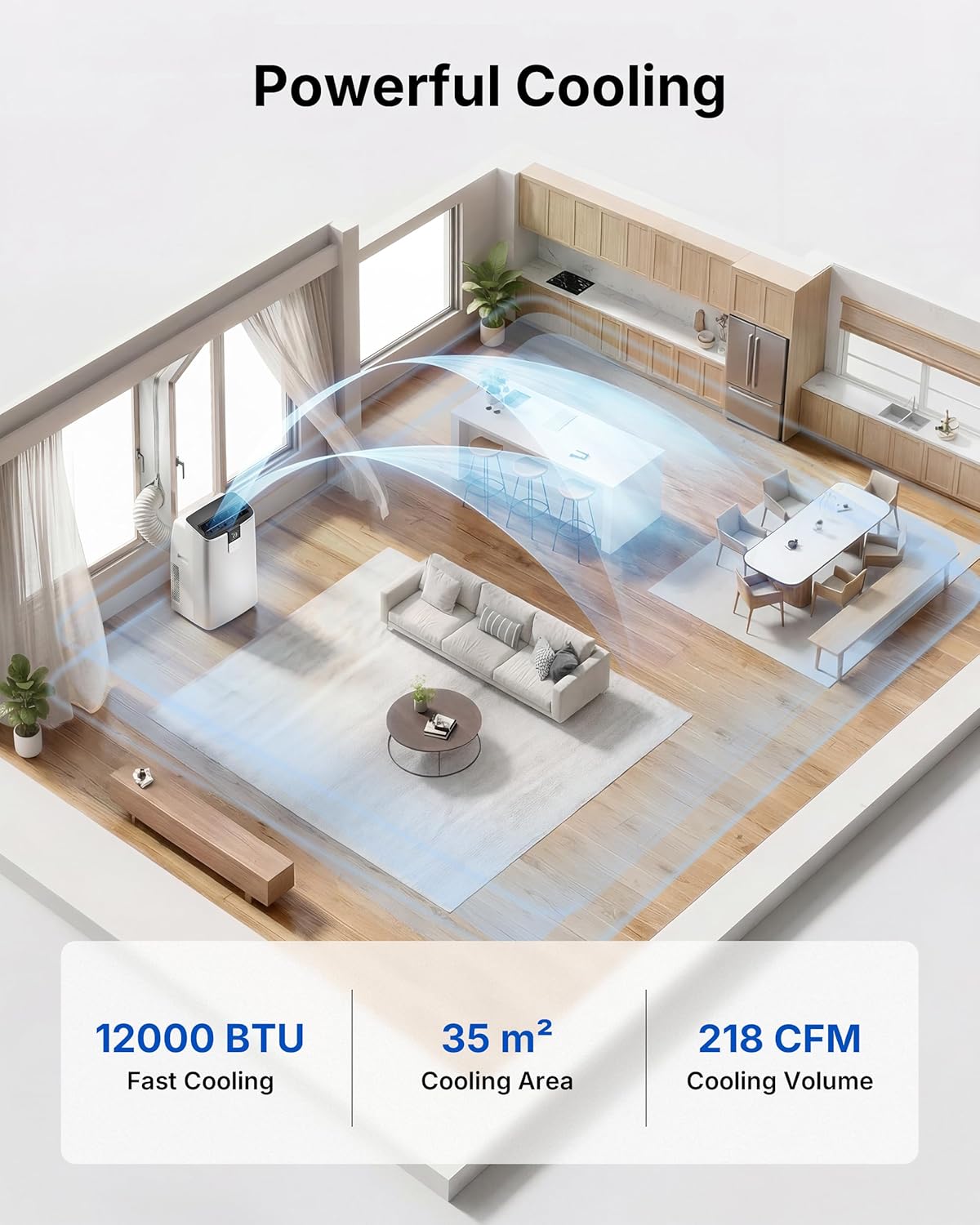 Air Conditioning Unit - 12000 BTU Portable Air Conditioner, 4-in-1 Modes & Smart App/Remote Control AC, Digital Display, Quiet Operation<41dB, 24-Hour Timer, Covers Up to 218 sq.ft (35㎡)