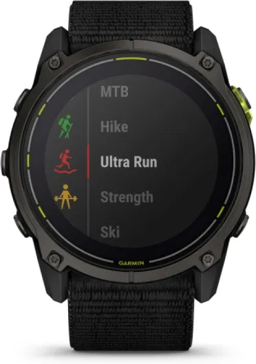 Garmin Enduro™ Montre Intelligente GPS Ultra-performante 3 – 51 mm, Solaire, Saphir, autonomie extrême, cartographie détaillée, Lampe de Poche LED intégrée, Titane DLC Gris Carbone avec Bracelet en