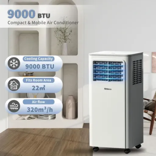 Shinco 9000 BTU Portable Air Conditioner Review: compact cooling for small rooms that keeps things simple