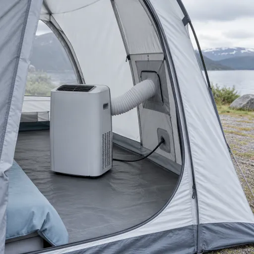 How to use a portable ac unit in a tent for cool camping nights