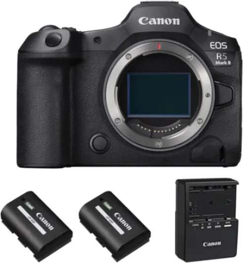 EOS R5 Mark II Mirrorless Camera with Extra Canon LP-E6P Lithium-Ion Battery Body Only