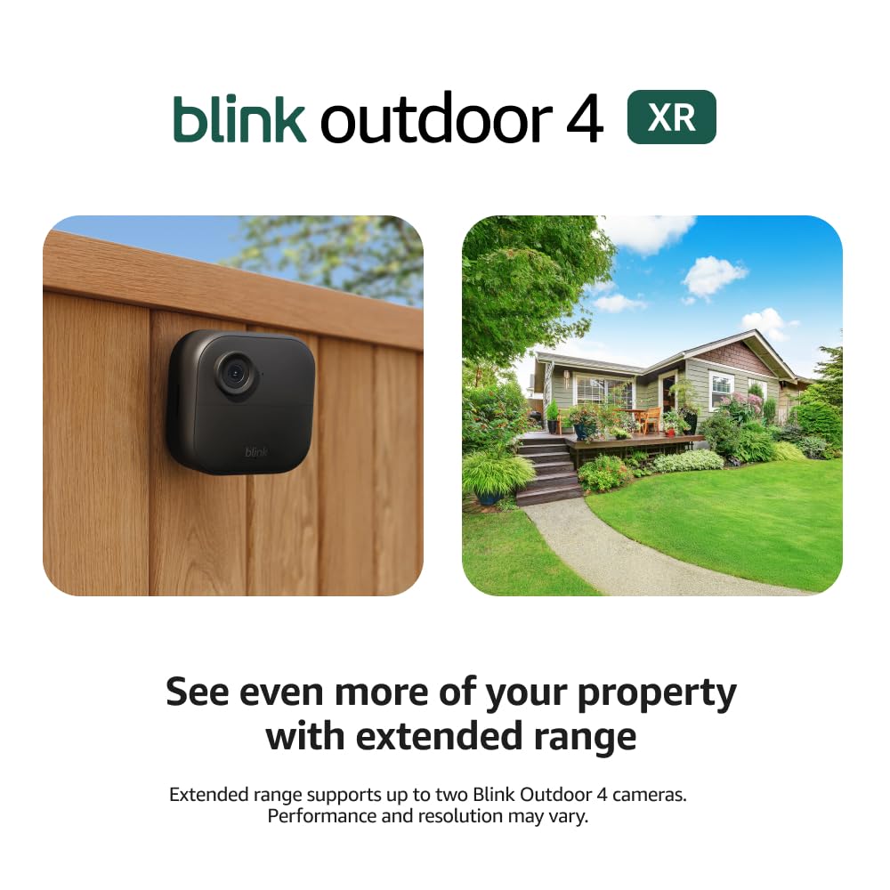 Outdoor 4 XR – two-year battery wireless camera with 4x security coverage, 1000 ft open-air range or 400 ft with typical use — 4 camera system - Sync Module XR + Outdoor 4 4 Camera System
