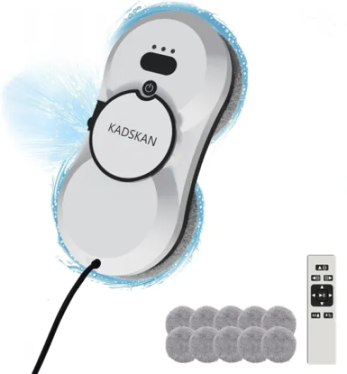 Window Cleaning Robot, Automatic Window Cleaner with Water Spray for Windows/Tiles/Class Door, Inside/Outside, 5600Pa Suction Power, 3.0 Path Planning, Remote Control Hcr-10
