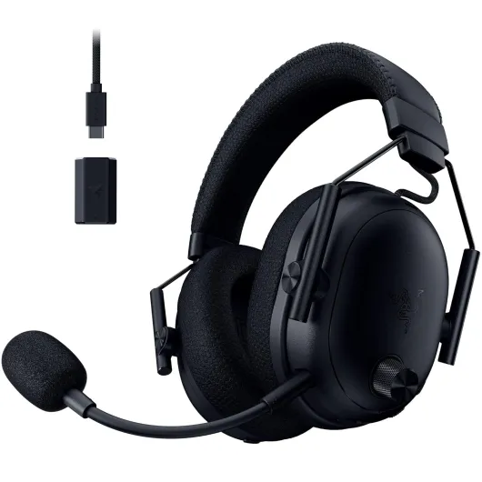 BlackShark V3 Pro Wireless ANC Gaming Headset for PC: Full Band Mic - 50mm Drivers - 2.4 GHz, Bluetooth, USB, 3.5mm - Works with Mac, PS5, Nintendo Switch, Smartphone - 70 Hr Battery - Black PC Black