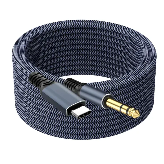 USB C to 1/4 inch Audio Cable 10ft,TAISUSAN Type C to 1/4 inch Audio Cable Built-in Realtek ALC5686 32Bit 384KHz DAC,Type C to 1/4 Cable for Smartphone,Tablet,Laptop, Amplifier,Mixing Console,Speaker 10ft USB C to 1/4 inch audio cable Grey