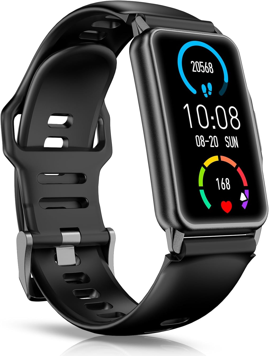 Smart Watch Fitness Tracker with 24/7 Heart Rate, Blood Oxygen Blood Pressure Monitor Sleep Tracker 120 Sports Modes Activity Trackers Step Calorie Counter IP68 Waterproof for Andriod iPhone Women Men Graphite Black
