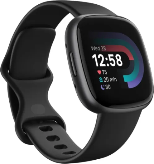Versa 4 Health & Fitness Smartwatch with GPS, 24/7 Heart Rate, Sleep Tracking, Workout Modes, Built-in Alexa, Water Resistant, 6+ Day Battery Life - Black Black/Graphite