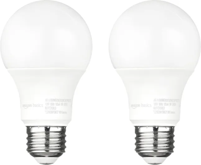 A19 Dusk to Dawn Sensor LED Outdoor Light Bulb, 60W Equivalent, Energy-Efficient 9W, Daylight 5000K, E26 Base, 10,000 Hours, 2 Count (Pack of 1) 2 Count (Pack of 1) 60 Watt Daylight