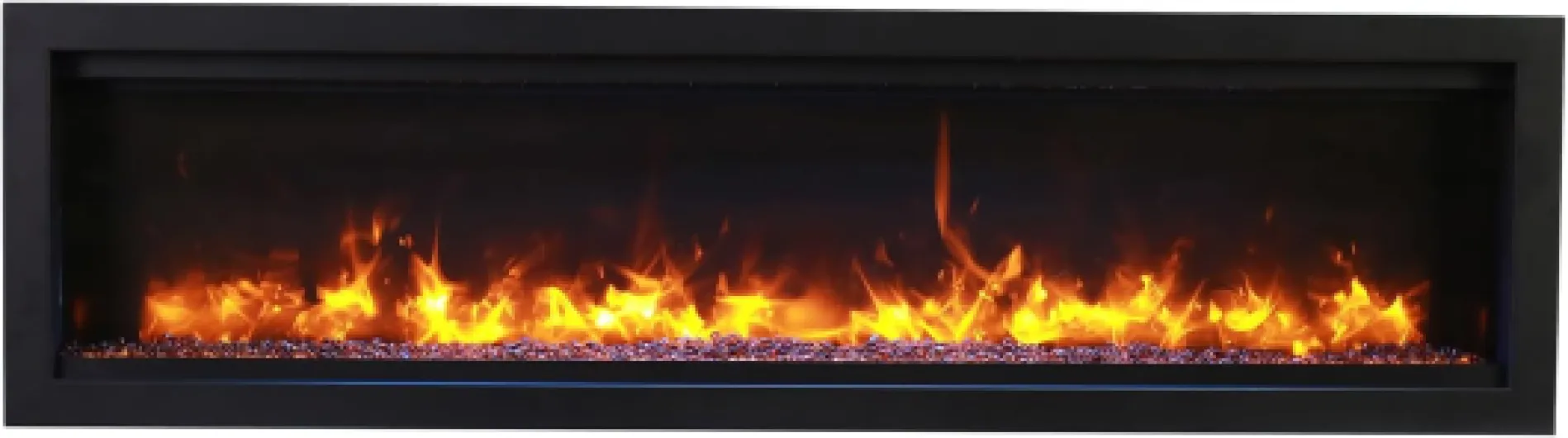 SYM-60-BESPOKE Symmetry Series Bespoke 60-Inch Built-in Electric Fireplace with Remote, Ember Media, Black Steel Surround