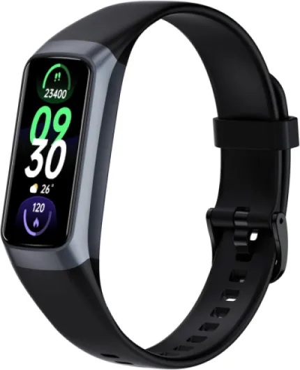 Fitness Tracker Activity Tracker 1.10''AMOLED Touch Color Screen,Smart Watch with 24/7 Blood Oxygen Heart Rate,Sleep Monitor,IP68 Waterproof,Step Counter Health for Women Men (Black)