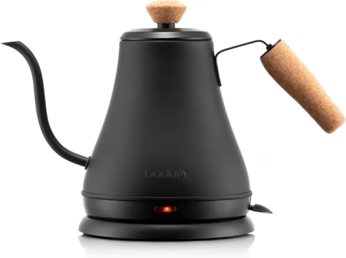 27oz Bistro Gooseneck Electric Water Kettle, Pour Over Coffee & Tea, Stainless Steel, Matte Black Matte Black 0.8 Quarts