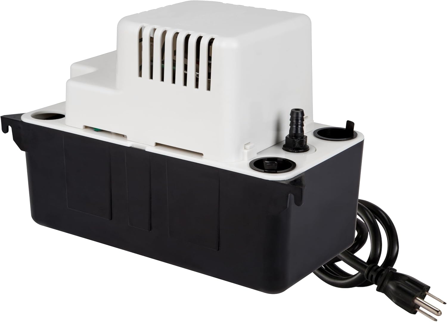 VCMA-15UL 115 Volt, 65 GPH, 1/50 HP Automatic Condensate Removal Pump for HVAC/Refrigeration Systems/Dehumidifiers (no safety switch), 6-Foot Cord, Black/White, 554401 Base Model (no overflow detection switch) Pump