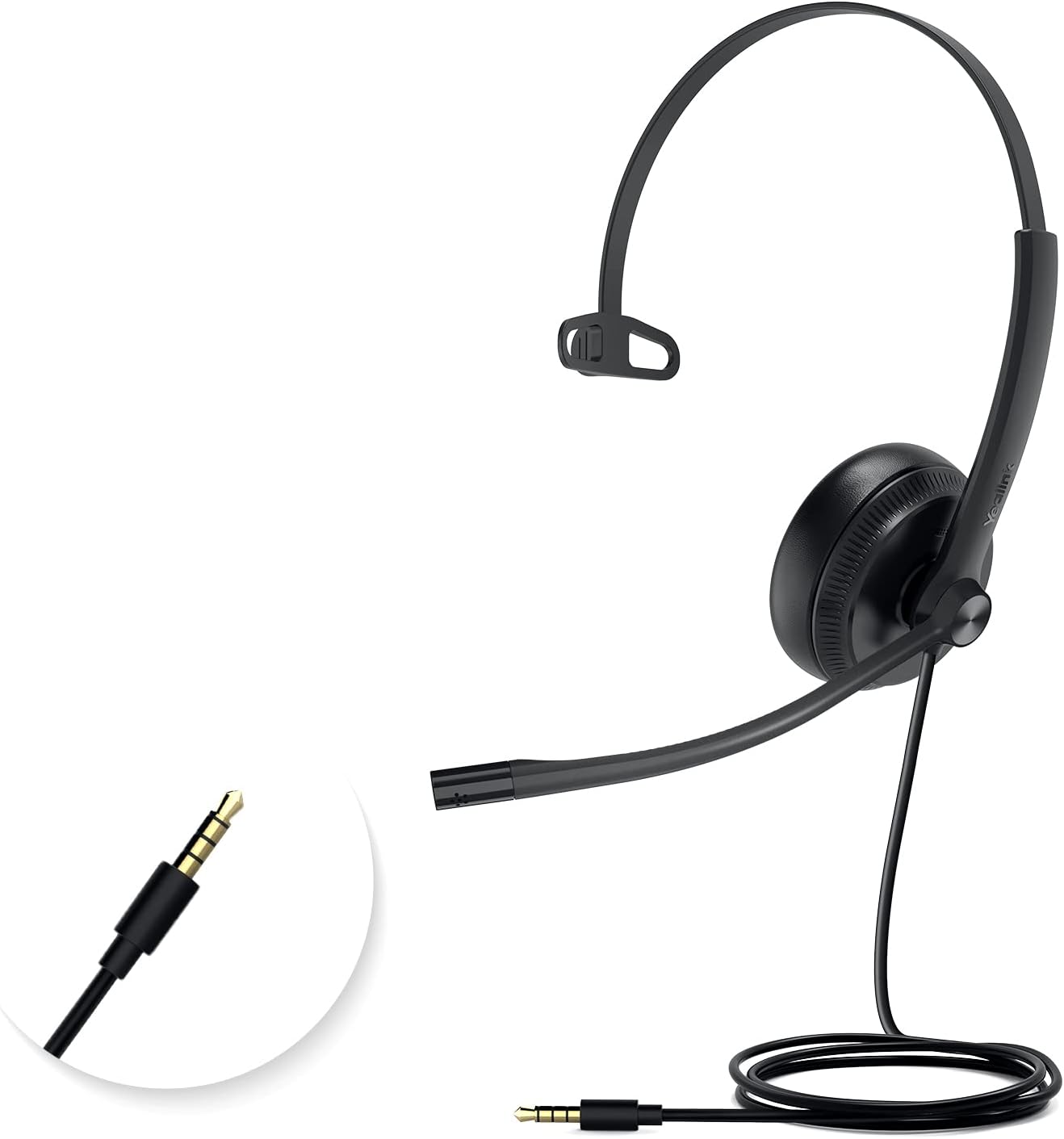 UH34 Wired Headset with Mic, 3.5mm Mono Headphones Noise Canceling Microphones,Teams Certified Work Office Headset for Computer PC Mac Laptop Tablet Smartphone