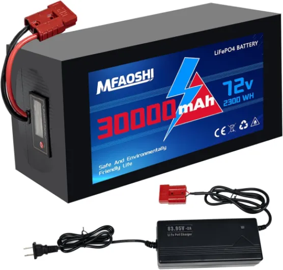 72V(76V) 30Ah LiFePO4 Battery for Ebike - Powers 0W-3500W Motors, with 50A BMS & Anderson Connector, Compatible with Electric Dirt Bike Scooter Motorcycle