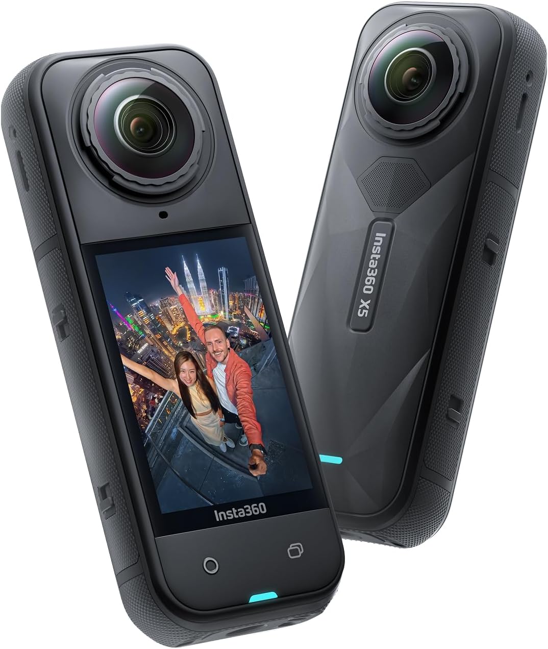 X5 - Waterproof 8K 360° Action Camera, Leading Low Light, Invisible Selfie Stick Effect, Rugged and Replaceable Lens, 3-Hour Battery, Built-in Wind Guard, Stabilization, Triple AI Chip Design Midnight Black Standard Bundle