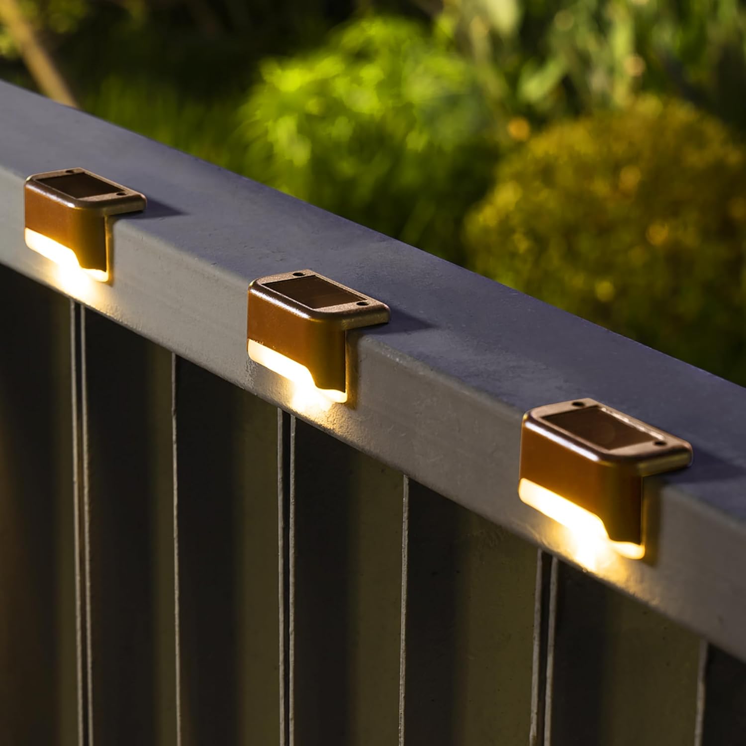 Solar Deck Lights Outdoor 16 Pack, Solar Step Lights Waterproof Led Solar lights for Outdoor Stairs, Step , Fence, Yard, Patio, and Pathway(Warm White) 16 Warm White