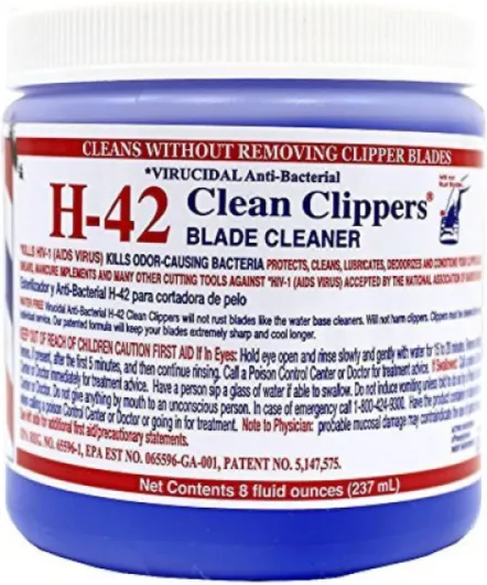 Clean Clippers Blade Cleaner Virucidal Anti-bacterial 8oz by H-42