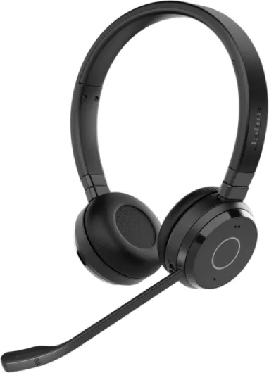 Evolve 65 TE (Third Edition) Wireless Dual-Ear Headphones - Noise-Canceling Mic, 16 hrs Battery Life, Dual Connectivity, MS Teams Certified, Supports Other Platforms, Black Dual-Ear, Charging Cord
