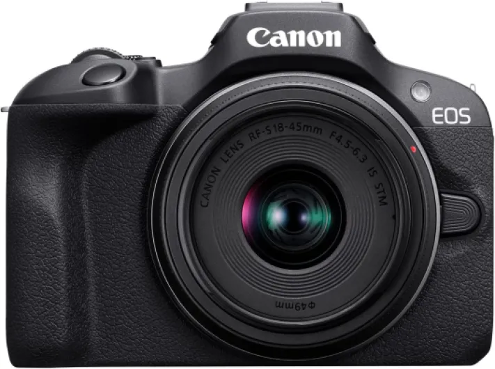 EOS R100 Mirrorless Camera RF-S18-45mm F4.5-6.3 is STM Lens Kit, 24.1 Megapixel CMOS (APS-C) Sensor, 4K Video, RF Mount, Black EOS R100 w/RF-S18-45mm