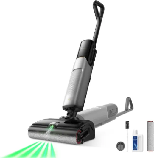 X4 Pro Wet Dry Vacuum Cleaner, 20000Pa Cordless Vacuum Mop with Zero Tangle, Hot Water Mopping for Sticky Messes,194℉ Hot Air Self Drying, 180° Lie Flat, Push-in Charging Station, LED Display