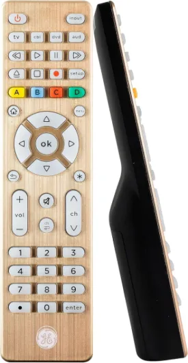 Universal Remote Control, Samsung TV Remote,Universal TV Remote for Roku TV, Vizio, LG, Sony, Sharp, Roku, Apple TV, TCL, Panasonic, Smart TVs, Streaming Players, Blu-ray, DVD, 4-Device, Gold,48845 4 Device Gold