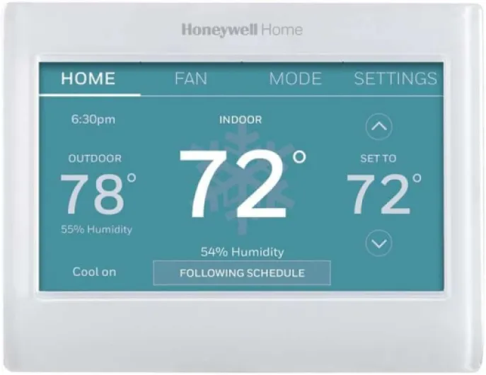 RTH9600WF Smart Color Thermostat ENERGY STAR Wi-Fi Programmable Touchscreen Alexa Ready - C-Wire Required White 1