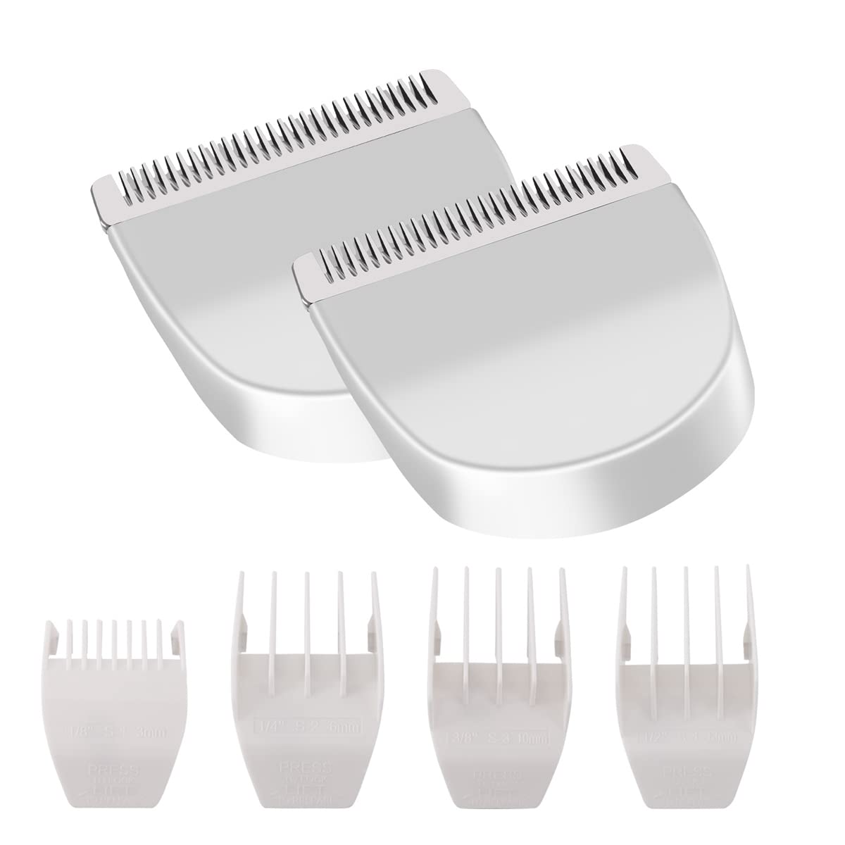 2 Pack Professional Peanut Clipper/Trimmer Snap On Replacement Blades #2068-300 - Compatible with Wahl Peanut Hair Clipper/Trimmer, White 2 White