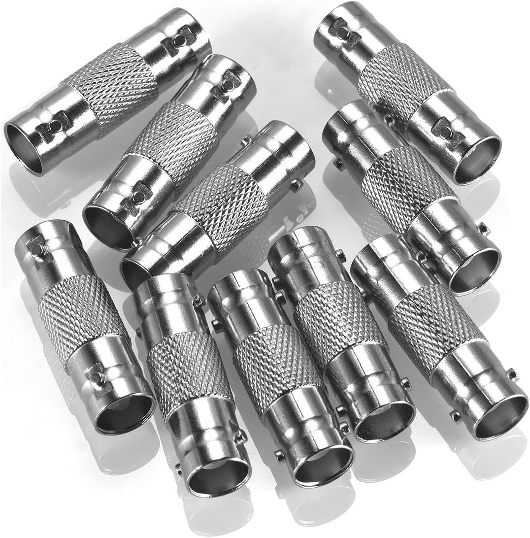 20 Pack BNC Female to BNC Female CCTV Security Camera Adapter Coupler Straight Extender Connector 20-PACK