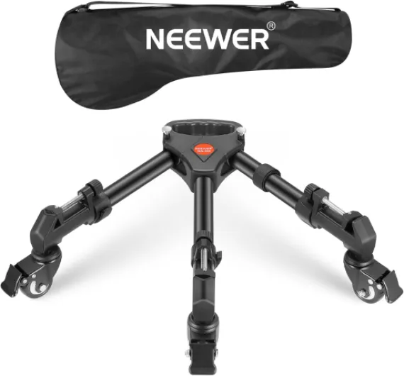 Photography Tripod Dolly, Heavy Duty 33lbs Capacity Tripod Wheels with 2 inch Rubber Wheels, Adjustable Leg Mount and Carry Bag for Canon Nikon Sony DSLR Cameras Camcorder Photo Video Lighting NW-600 with 2" Wheels
