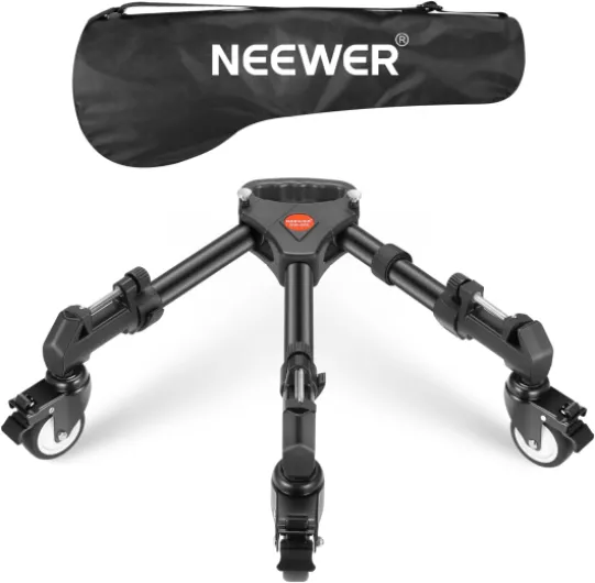 Photography Tripod Dolly, Heavy Duty 50lbs Capacity Tripod Wheels with 3" Rubber Wheels for DSLR Cameras Camcorder Photo Video Lighting NW-600 with 3" Wheels