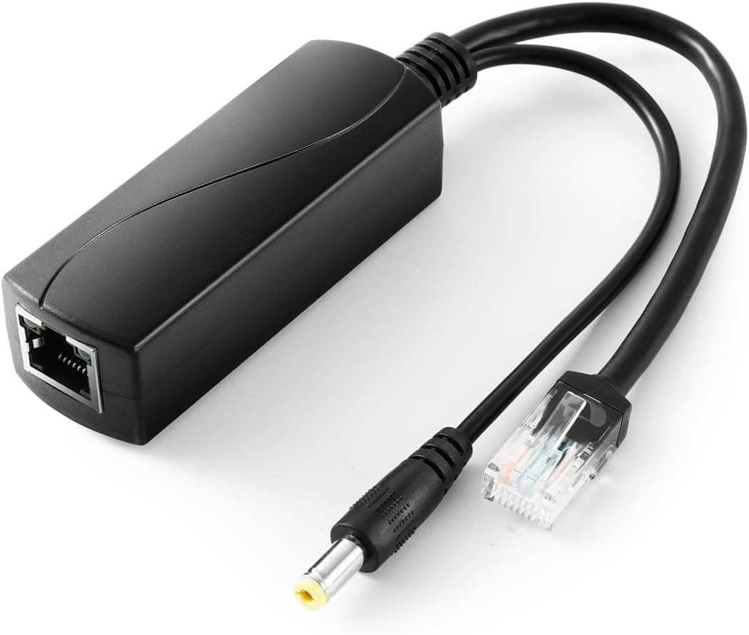 Gigabit PoE Splitter 12V 2A Output with IEEE 802.3af/at Standard Compliant 10,100,1000Mbps Power Over Ethernet Splitter Adapter for Security Camera CCTV Surveillance 5.5x2.1mm DC Plug Cable(PS5712TG) 12V 2A DC Plug PS5712TG