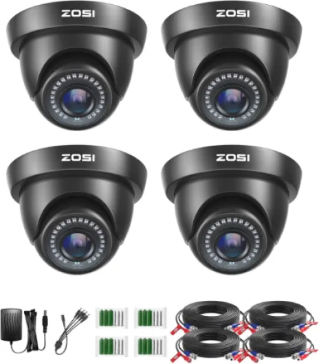 4 Pack 1080P 1920TVL HD-TVI Dome Security Cameras,Night Vision,2MP Indoor Outdoor Home Surveillance CCTV Camera for 1080P/5MP/4K TVI Analog DVR Wired-4Cam