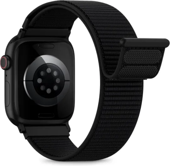 Nylon Loop Sport Band Compatible with Apple Watch Bands 44mm 45mm 46mm 49mm 42mm for Women Men, iWatch Wrist Straps for Ultra 3 2, Se, Series 11 10 9 8 7, Breathable, Soft Band Ideal for Outdoor Black 44mm/45mm/46mm/49mm/(42mm-Series 3 2 1)