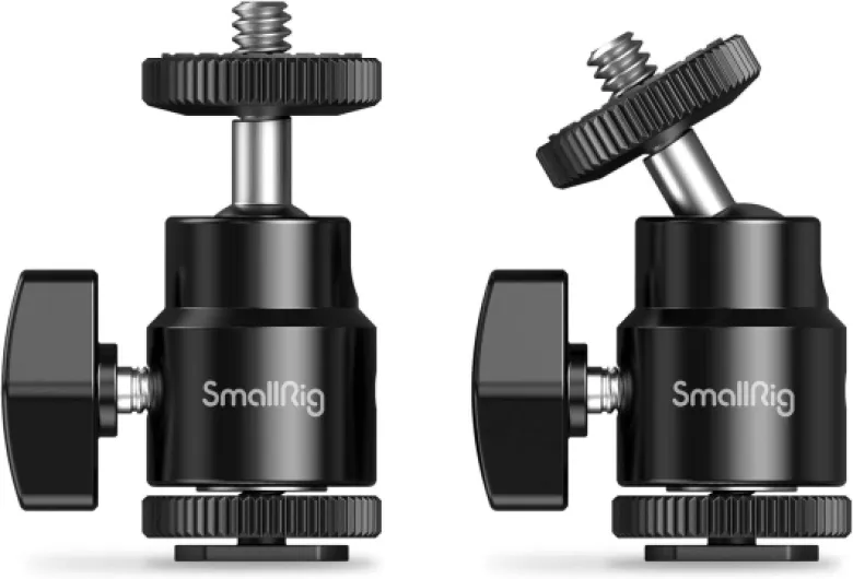 1/4" Camera Hot Shoe Mount, Ballhead Tripod with Additional 1/4" Screw, 2pcs Pack - 2059