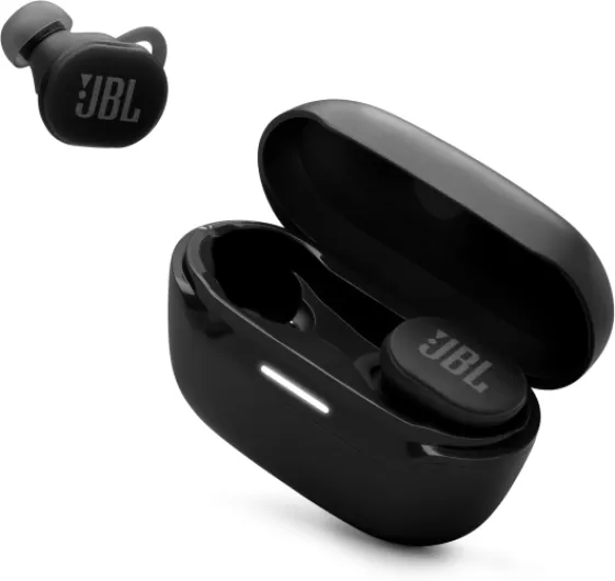 Endurance Race 2 - Waterproof (IP68) Sports True Wireless Earbuds with 4 mics for Crisp, Clear Calls, JBL Pure Bass Sound, 48Hrs of Playback, Plus Speed Charging & Active Noise Cancelling (Black)