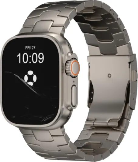 AGIS01 Titanium Band Compatible with Apple Watch Ultra 3/2/1 49mm, Series 11/10 46mm - Military-Grade DLC Coating, Scratch Resistant & Durable Adjustable Strap for Men AGIS01 Max- Folding Clasp - Titanium Band Width 26mm