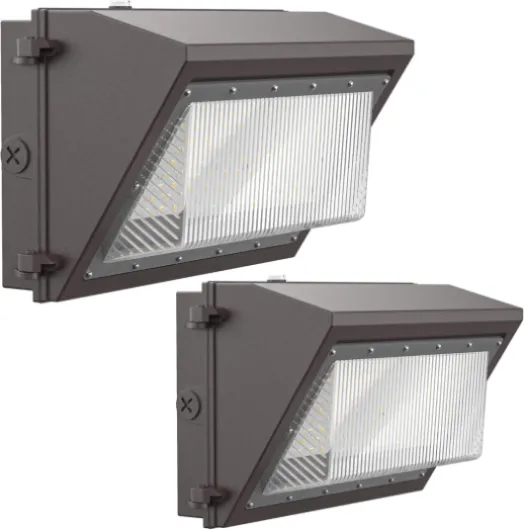 120W LED Wall Pack Light with Dusk-to-Dawn Sensor, 16800LM 5000K LED Security Flood Lighting, 120V Outdoor LED Wall Lights for Parking Lots-Warehouses-Factories-Yard, 2 Pack
