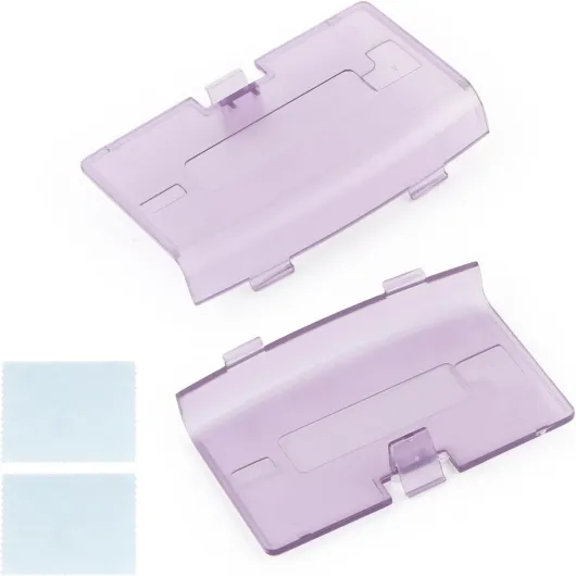 2PCS Battery Back Door Cover Case for Gameboy Advance GBA Back Cover Shell Replacement Rear Battery Housing Door for Game boy Advance GBA (Purple)