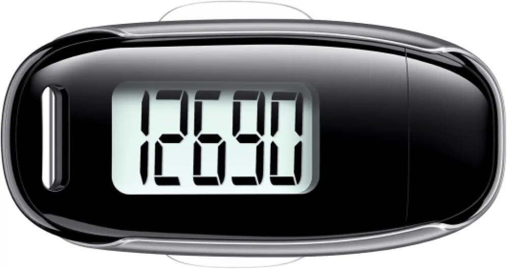 3D Pedometer for Walking, Simple Walking Step Counter with Removable Clip and Strap, USB Rechargeable Step Tracker with Backlight, Accurate Step Counter for Men Women Seniors Black