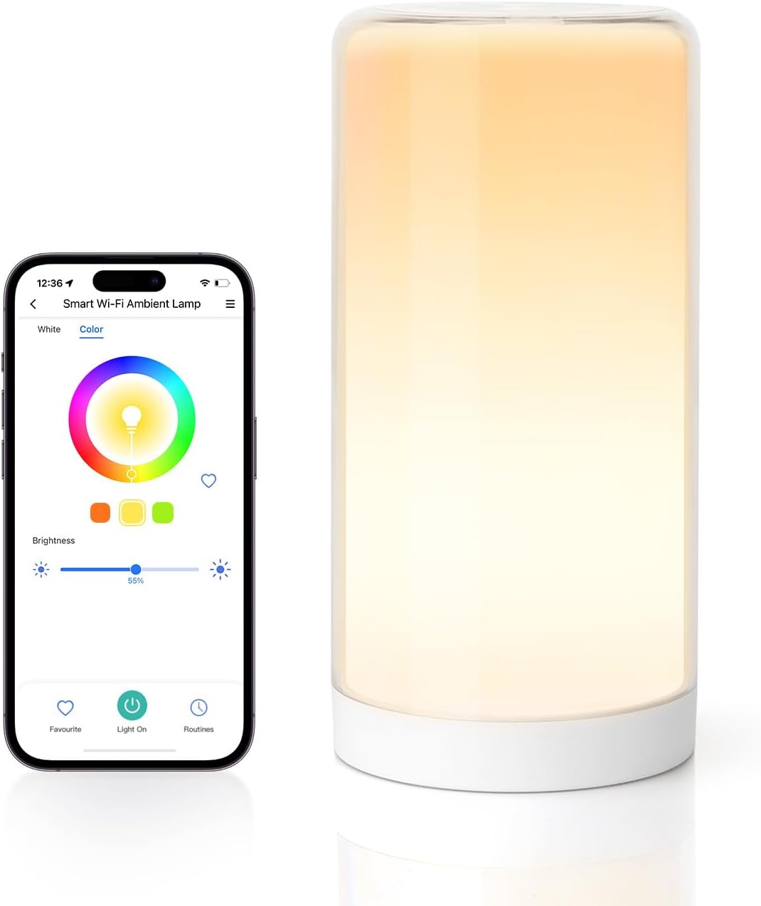 Smart Table Lamp, Bedside Lamp, Compatible with Apple HomeKit, Siri, Amazon Alexa and SmartThings, Tunable White and Multi-Color, Touch Control, Voice and App Control STYLE-430