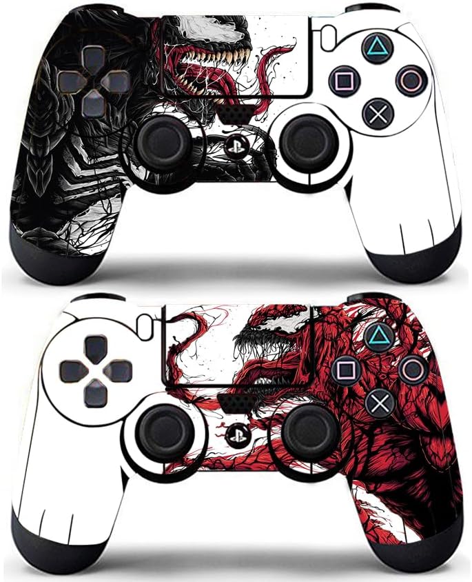 Skin Covers Vinyl Stickers Cover Alien Monster Wrap Compatible with PS4 Controller Remote Skin Hero (2 Pack) for PS4 Controller