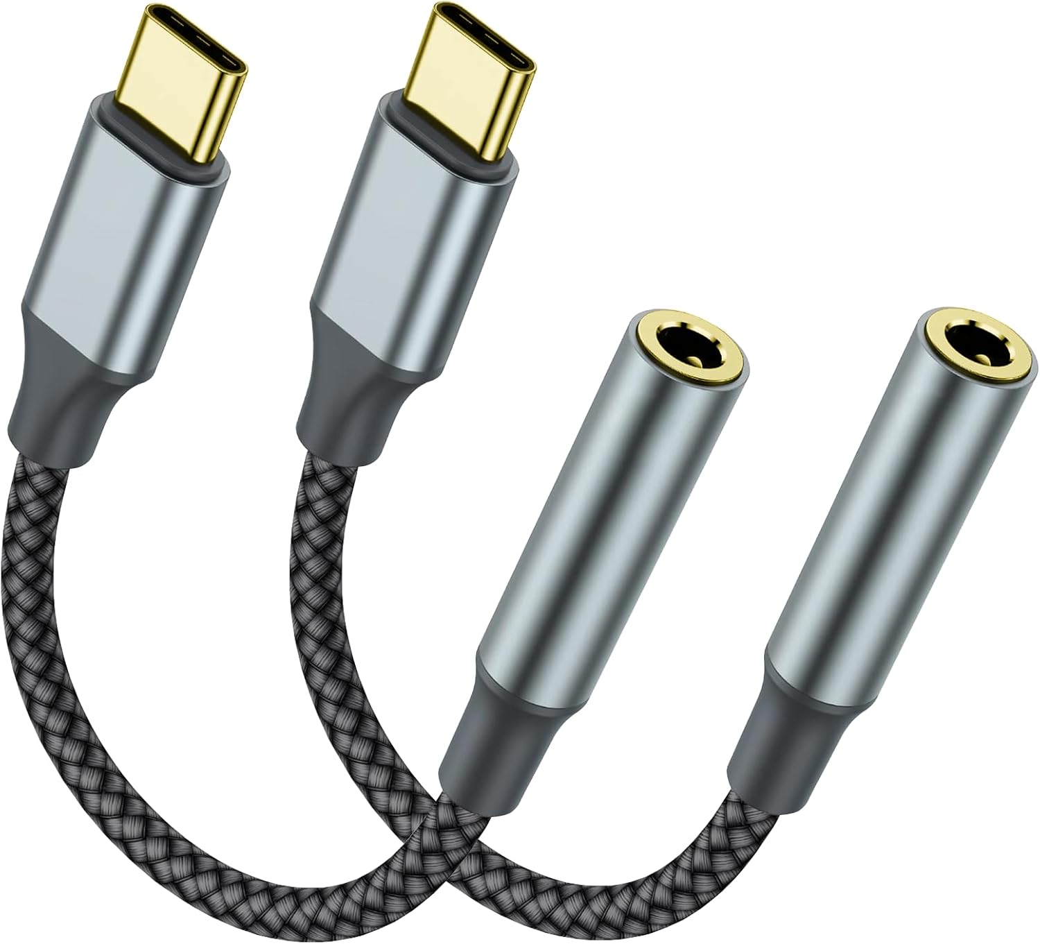 USB C to 3.5mm Headphone Jack Adapter(2 Pack), USB-C to Aux Audio Dongle Cable for iPhone 17 Pro Max/17 Pro, 16/15 Pro Max, 16/15 Pro, Galaxy S23-S21 Ultra, Pixel, iPad Pro, MacBook (Black)