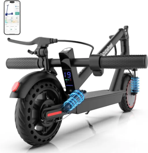 Electric Scooter for Adults, Folding E Scooter with 350W/500W Motor 16-24 Mph Top Speed, Max 15-60 Miles Long Range, 6.5''/8.5''/10''/14'' Solid Tires Commuting Scooters, Dual Brakes, APP 8.5in-Dual Suspension-16mph