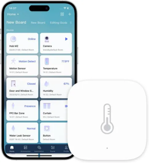 Zigbee Temperature and Humidity Sensor, Wireless Thermometer Hygrometer for Home Automation, Remote Monitoring, Requires Aqara Hub (not 3rd-Party), Compatible with Apple HomeKit, Alexa, IFTTT