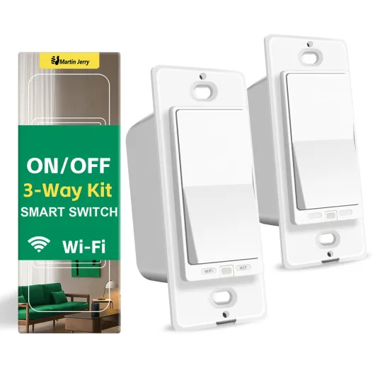 3 Way Smart Switch by Martin Jerry - Smart Life App, 2.4G WiFi, no hub, 1 Master and 1 add-on Smart Light Switch kit for 3-Way Circuit