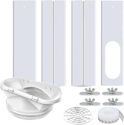 Portable Air Conditioner Window Kit,2-in-1 Universal Window Seal for 5.1"/5.9" Exhaust Hose and Tumble Dryer,Mobile A/C Window Vent Seal Kit with 4 Adjustable Seal Plate
