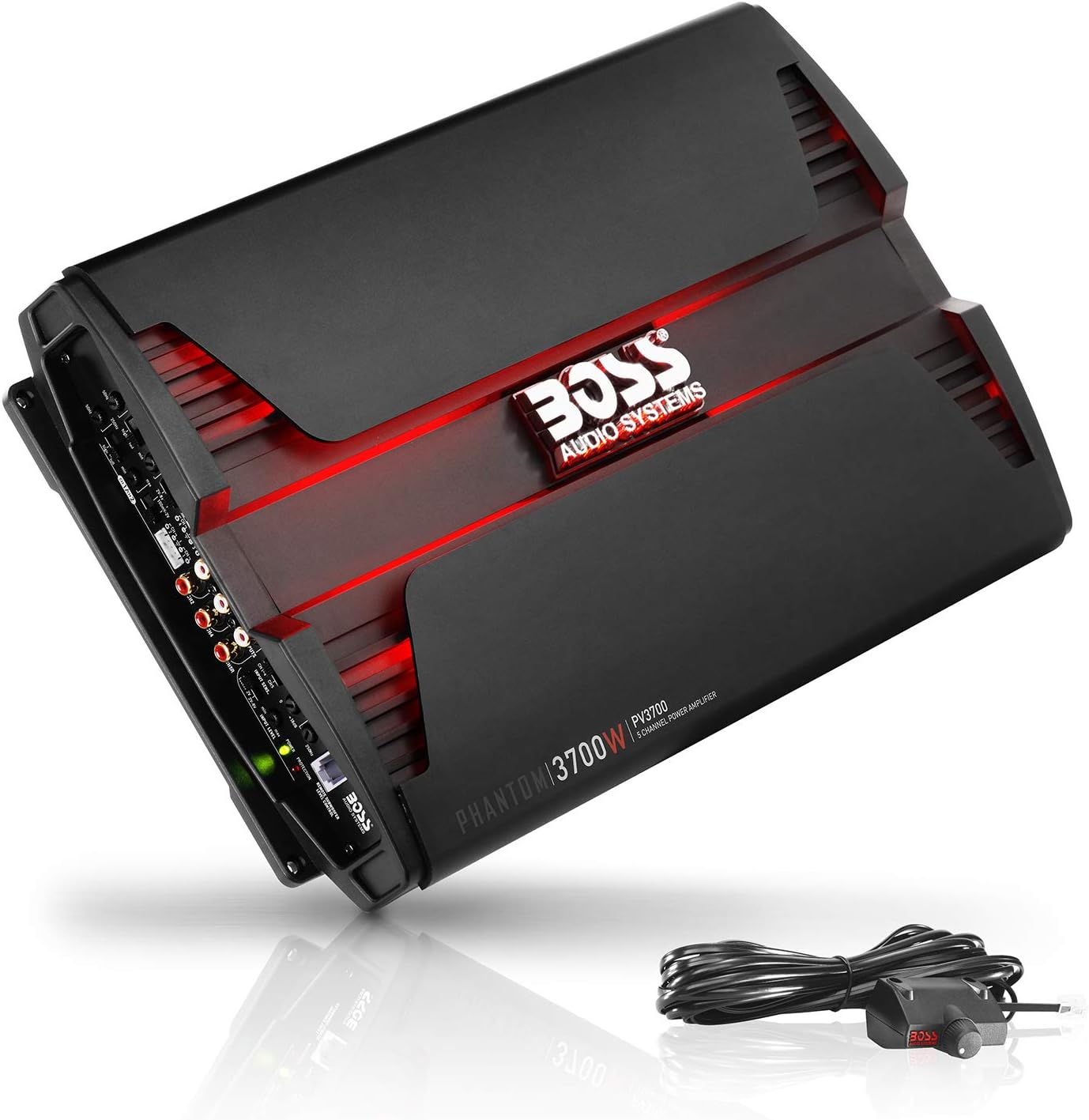 PV3700 5 Channel Car Stereo Amplifier – 3700 High Output, 5 Channel, 2/4 Ohm Stable, Low/High Level Inputs, High/Low Pass Crossover, Full Range, Bridgeable, for Subwoofer 3700 Watt 5 Channel