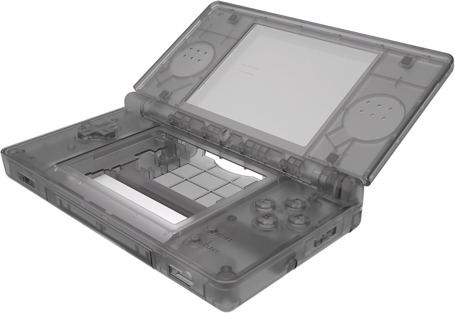 Clear Black Replacement Full Housing Shell for Nintendo DS Lite, Custom Handheld Console Case Cover with Buttons, Screen Lens for Nintendo DS Lite NDSL - Console NOT Included