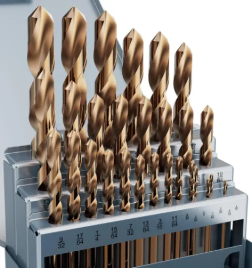 Cobalt Drill Bit Set, 29Pcs M35 High Speed Steel Bits for Hardened Metals, Stainless Steel, Cast Iron and Wooden Plastics, with Metal Index Storage Box, 1/16"-1/2" 29pcs Cobalt Drill