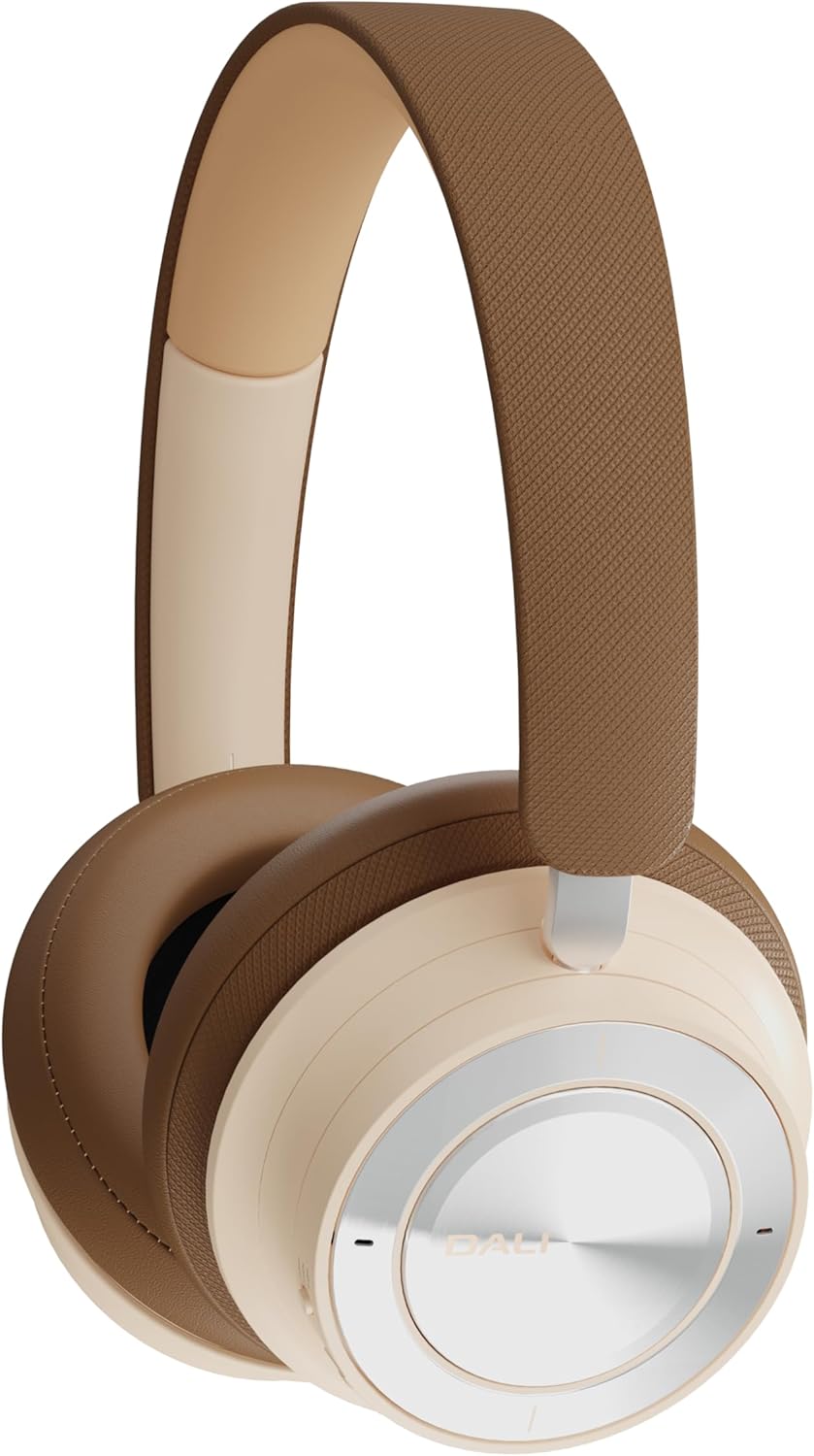 IO-8 Over-The-Ear Wireless/Wired Hi-Fi Headphones with ANC, Bluetooth AptX & Patented SMC Driver Technology, 35 Hours Battery Life (Caramel White)